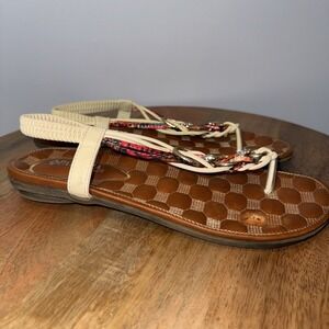 Patrizia by Spring Step Off White Cream Sulad strappy sandals 11M ****
